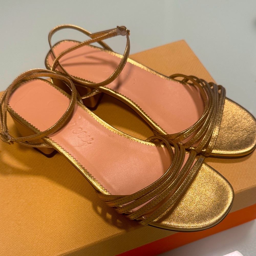 J CREW Gold leather sandals